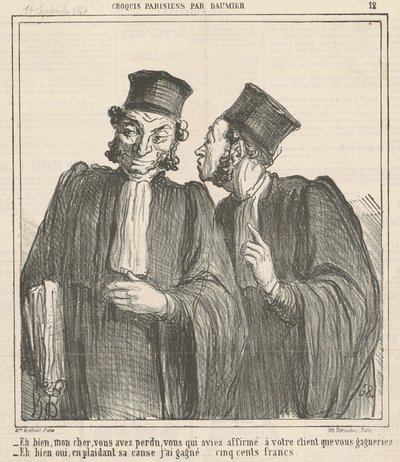 ええと、私の愛する人、あなたは負けました... 作： Honoré Daumier