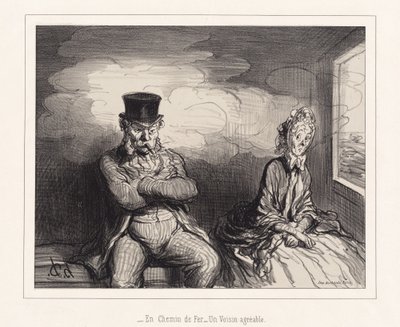 線路上で… 愉快な隣人 作： Honoré Daumier