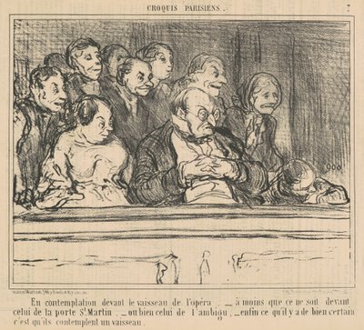 オペラ座の船の前で思索にふける 作： Honoré Daumier