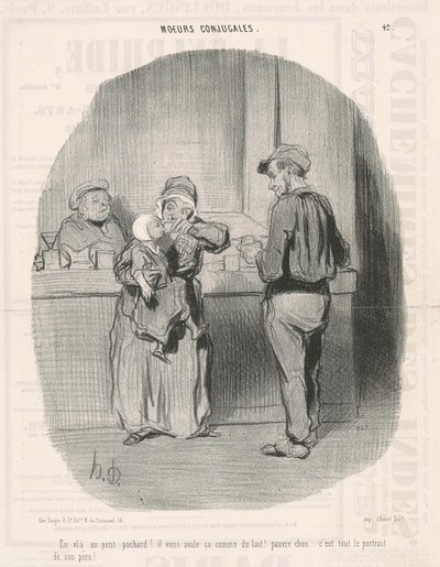 ここに小さなポチャードがあります！ 作： Honoré Daumier