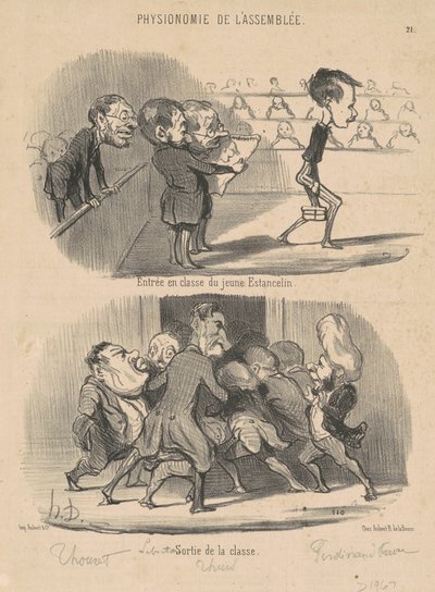 若いエスタンテリンのクラスへの入学 作： Honoré Daumier