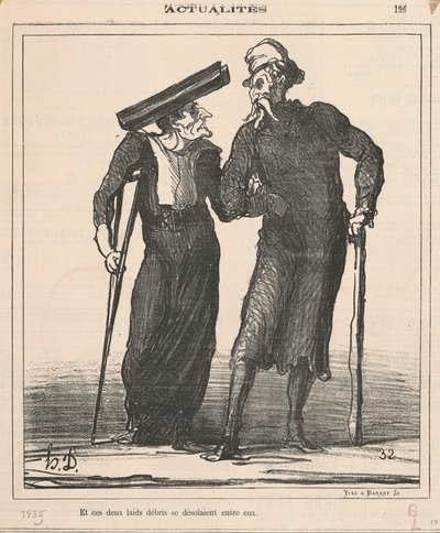 そして、これらの 2 つの醜いがれきは、その間に荒れ果てていました 作： Honoré Daumier