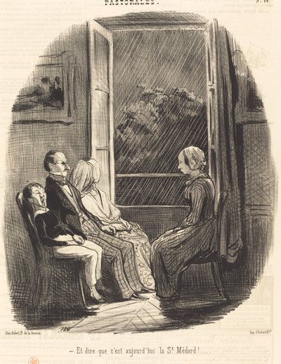 そして、今日がサン・メダールだなんて！ 作： Honoré Daumier