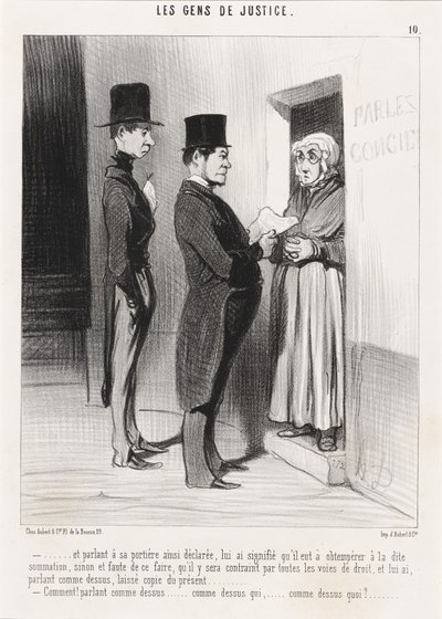 そして、そのドアに話しかけると、このように宣言されました... 作： Honoré Daumier