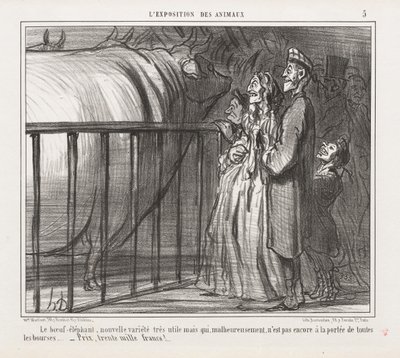 動物博覧会: 牛象、新品種 作： Honoré Daumier
