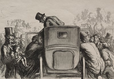 ユニバーサル エキシビション: 外国人はすべての施設を見つけてホテルに戻ります 作： Honoré Daumier
