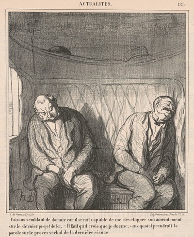 寝たふりしよう… 作： Honoré Daumier