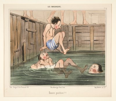 位置がおかしい！！！ 入浴者から 作： Honoré Daumier
