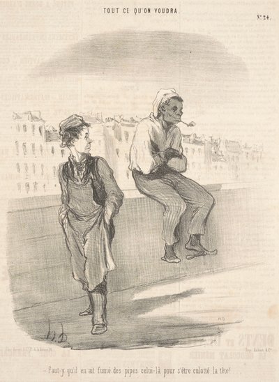彼はパイプを吸ったに違いない 作： Honoré Daumier