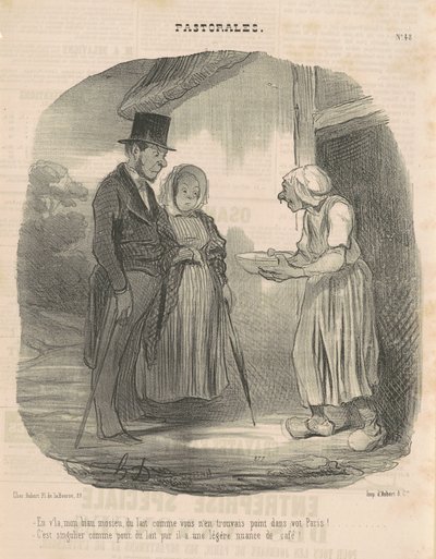 男に耽溺する人道的手紙の女… 作： Honoré Daumier