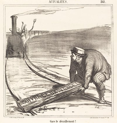 脱線を止めろ！ 作： Honoré Daumier