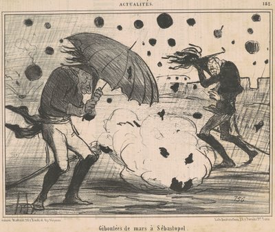 セヴァストポリの 3 月のシャワー 作： Honoré Daumier