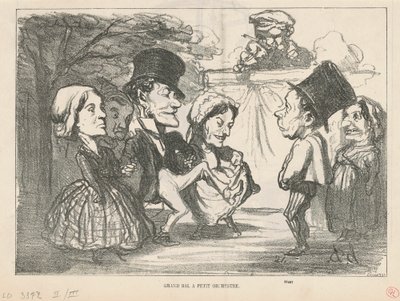 小さなオーケストラとのグランド ボール... (直腸); 合名会社（裏） 作： Honoré Daumier