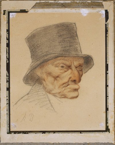 老人の頭 作： Honoré Daumier