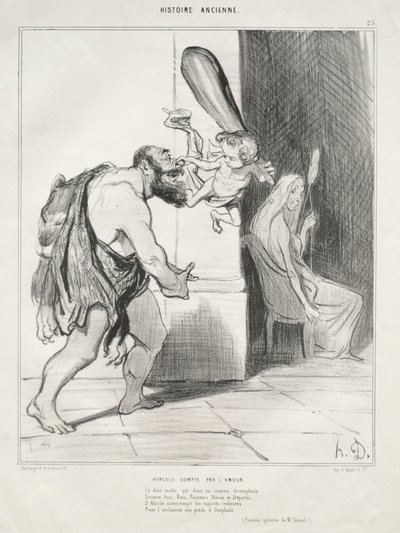 愛に飼いならされたヘラクレス 作： Honoré Daumier