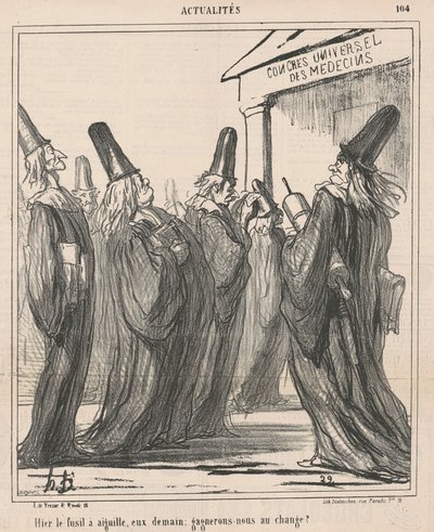 昨日はニードルガン、明日は… 作： Honoré Daumier