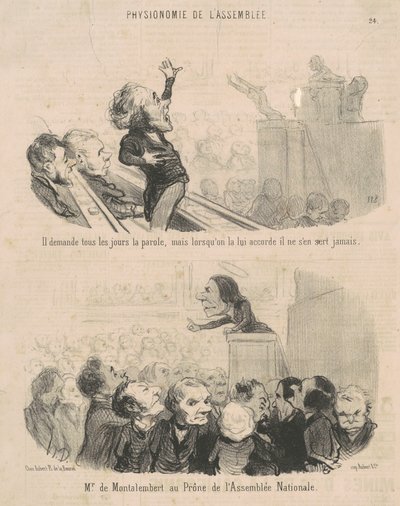 彼は毎日床を求めます... 作： Honoré Daumier
