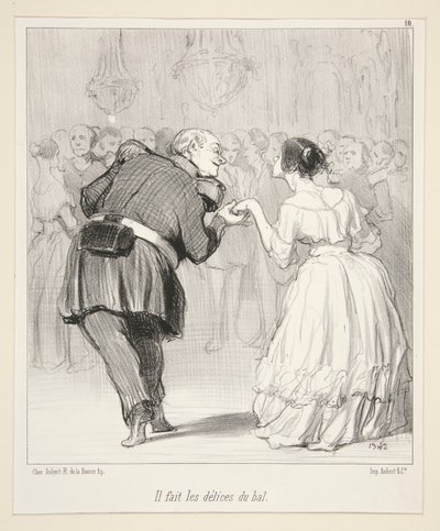 彼は舞踏会の楽しみを作る., Les Banqueteurs より 作： Honoré Daumier