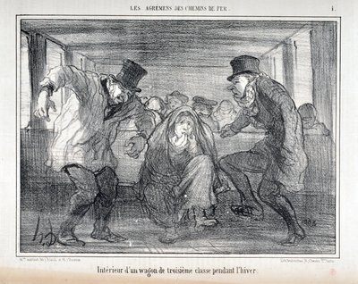 "Les Agrements des Chemin de fer "シリーズのイラスト 作： Honoré Daumier