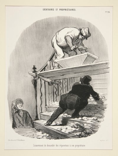 家主、テナント、所有者に修理を依頼する不便さ 作： Honoré Daumier