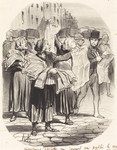 新聞を買うデメリット… 作： Honoré Daumier