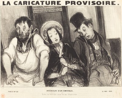 乗合バスの車内 作： Honoré Daumier