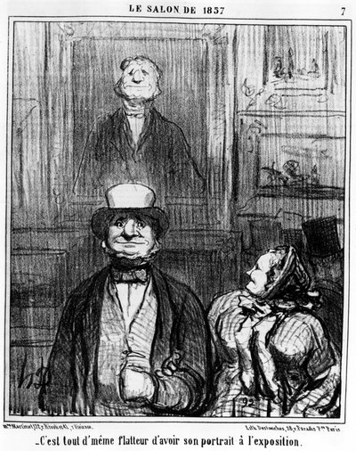 オノレ・ドーミエ（1808-1879）の風刺画シリーズ「絵画とサロン」から、彼の肖像画が展示されているのは、お世辞にも素晴らしいことです。「シャリヴァリ 作： Honoré Daumier