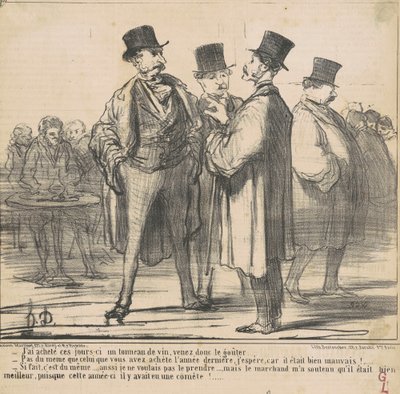 私は買った...ワインのバレル... 作： Honoré Daumier