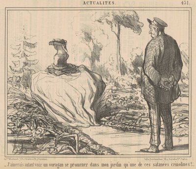 ハリケーンが見たい… 作： Honoré Daumier
