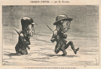 私は見つけ始めています...雪の天気で！ ... 作： Honoré Daumier