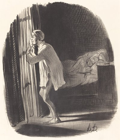 フクロウの鳴き声が聞こえたような… 作： Honoré Daumier
