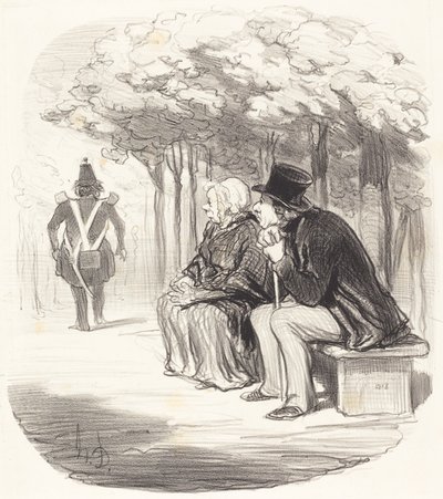 女性が...味...を持っていても驚かない... 作： Honoré Daumier