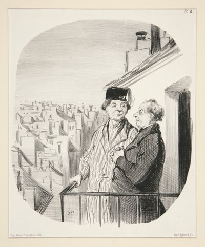 私は少し高い所に泊まっています 作： Honoré Daumier
