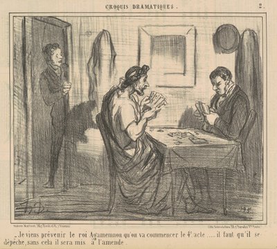 アガメムノン王に警告しに来ました... 作： Honoré Daumier