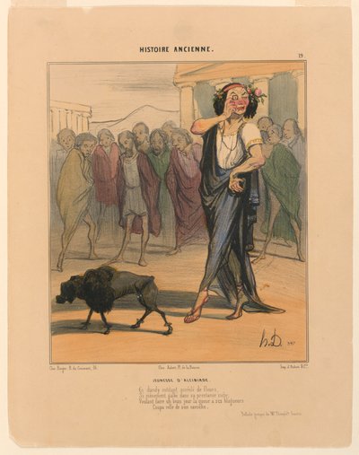 アルキビアデスの青年、古代史のプレート 19 作： Honoré Daumier