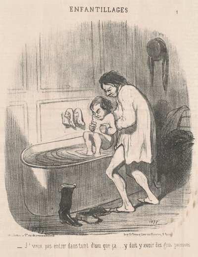 あまり水に浸かりたくない… 作： Honoré Daumier