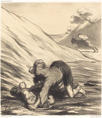 ロバと二人の泥棒 作： Honoré Daumier