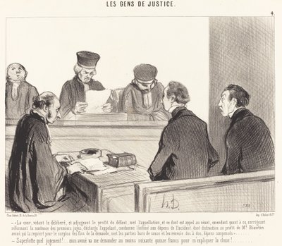 裁判所、審議を空にする... 作： Honoré Daumier
