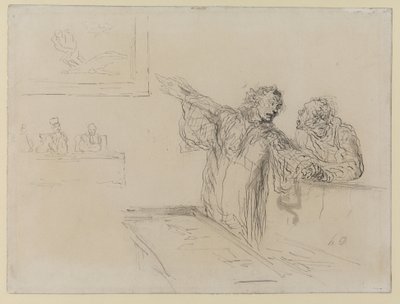 ラデファンス、1865年頃（ペンとインク、紙のトイレ） 作： Honoré Daumier
