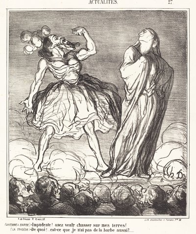 あごひげを生やした女性 作： Honoré Daumier