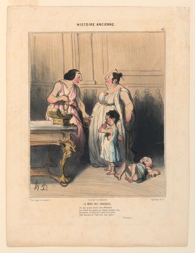 グラッキの母、古代史のプレート 46 作： Honoré Daumier