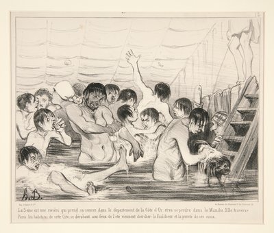 セーヌ川はコート d の部門でその源を持つ川です。 作： Honoré Daumier