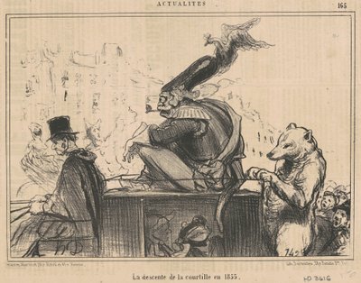 1855年の中庭の降下 作： Honoré Daumier