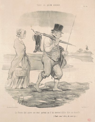 妻は夫に従わなければならない… 作： Honoré Daumier
