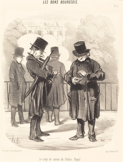 パレ・ロワイヤルの大砲ショット 作： Honoré Daumier