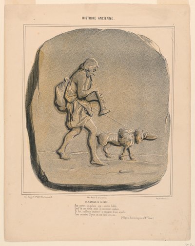 オデュッセウスの帰還、古代史のプレート 7 作： Honoré Daumier