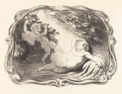 エンディミオン・ベリアーの眠り 作： Honoré Daumier
