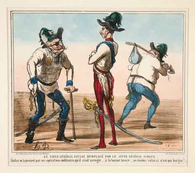 年老いたジュレイ将軍が若きシュリック将軍に交代 作： Honoré Daumier