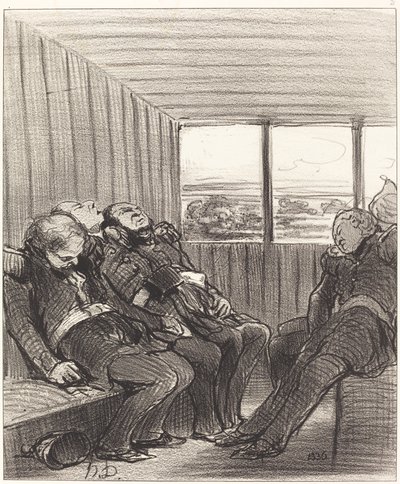 電車での旅… 作： Honoré Daumier