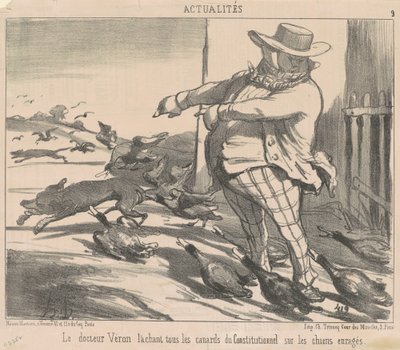 ベロン博士がアヒルをすべて解放します... 作： Honoré Daumier